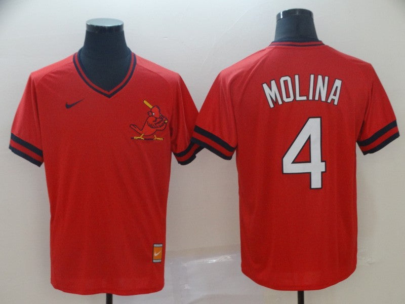Men's St. Louis Cardinals Yadier Molina #4 Red Stitched Jerseys