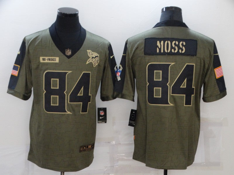 Men's Minnesota Vikings Randy Moss #84 Brown Game Jerseys