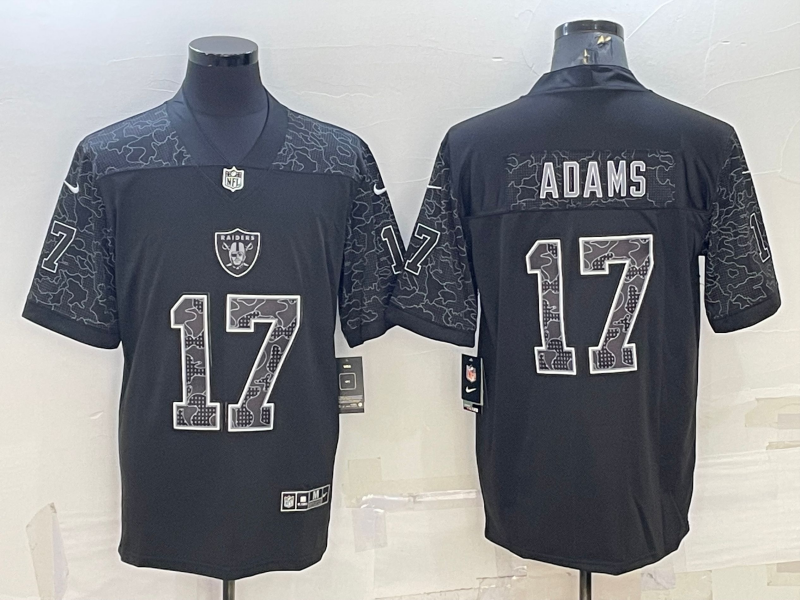 Men's Las Vegas Raiders Davante Adams #17 Black RFLCTV Limited Jerseys