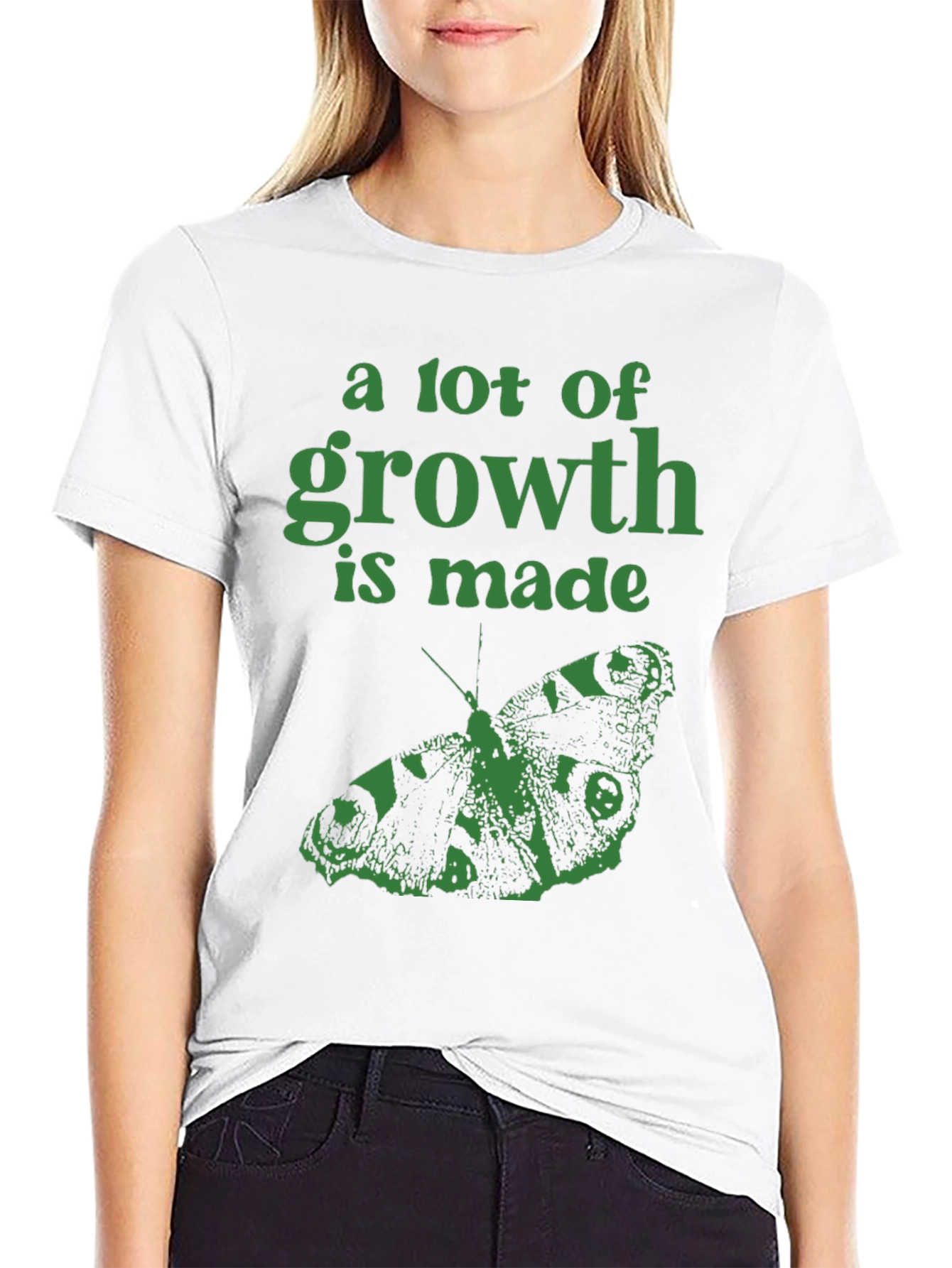 Growth Butterfly Graphic T-Shirt - Black