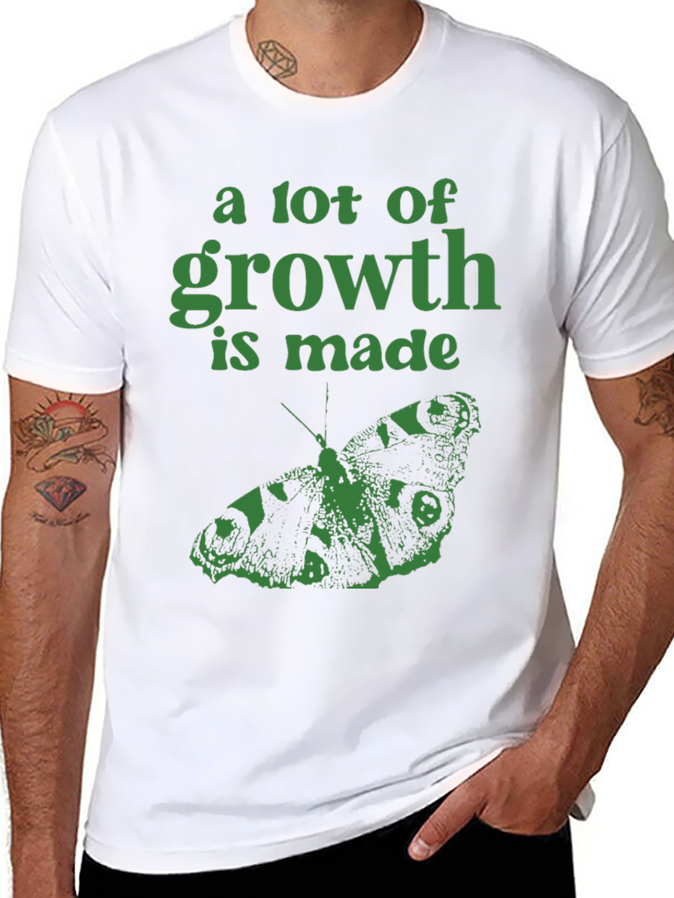 Growth Butterfly Graphic T-Shirt - Black