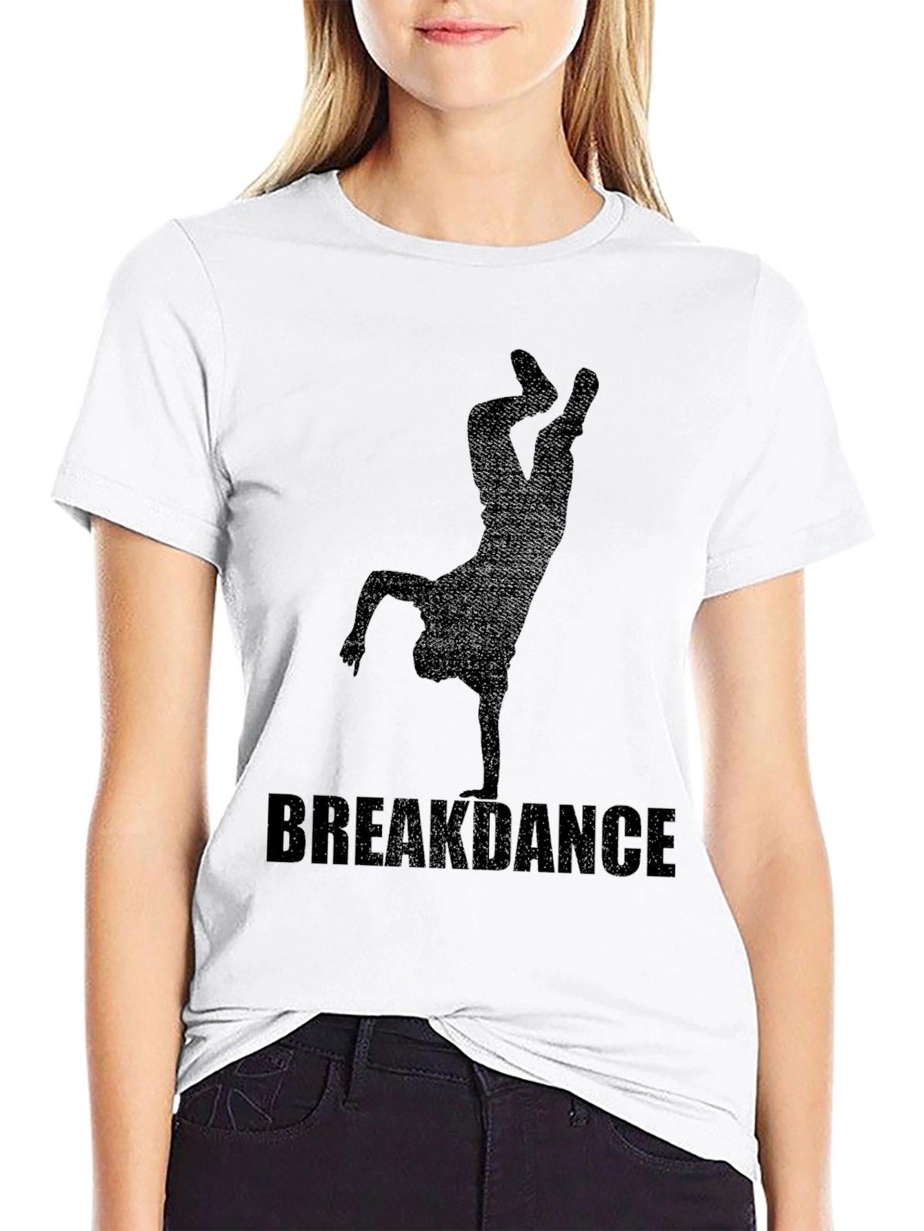Breakdance Graphic Tee - Black Crewneck T-Shirt