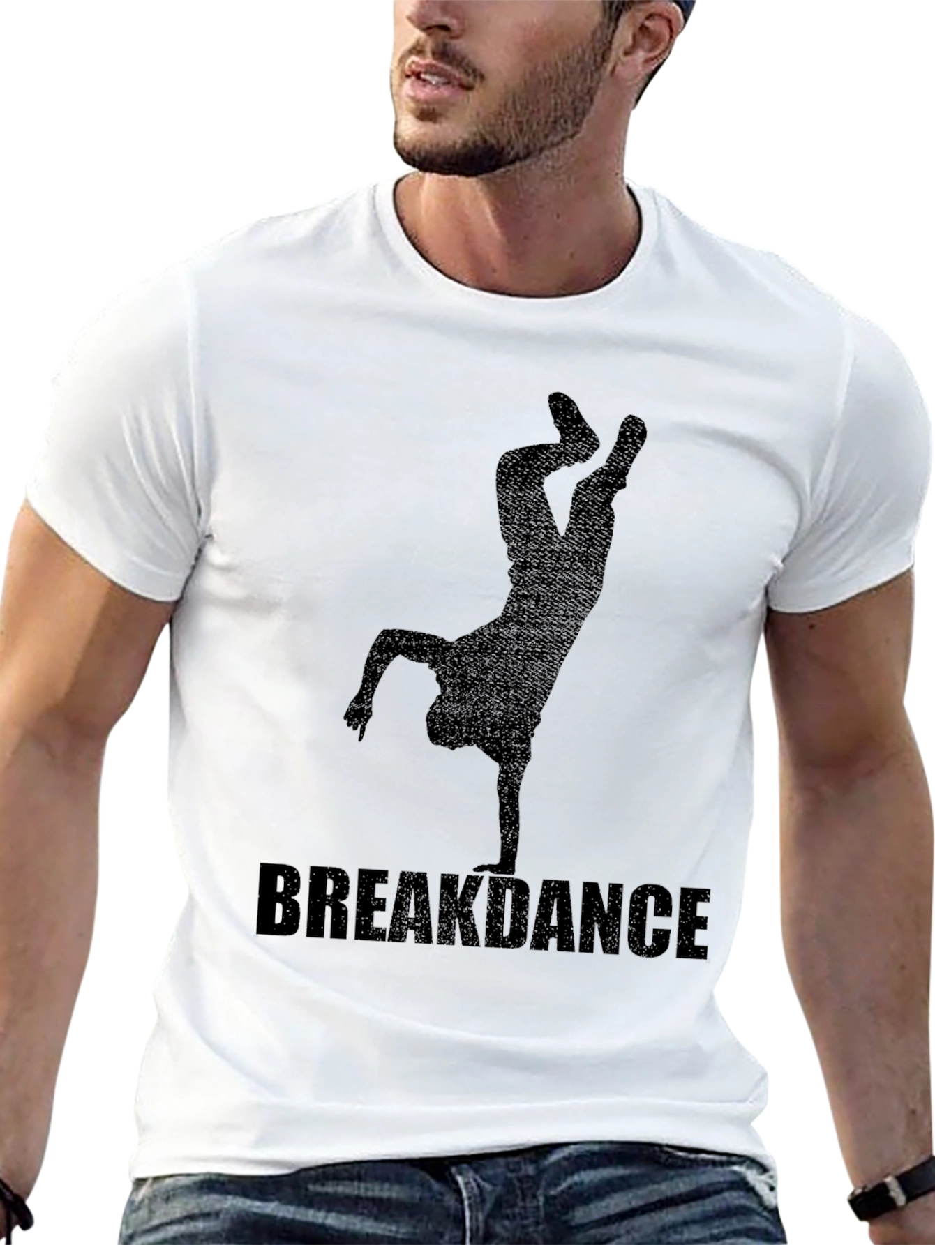 Breakdance Graphic Tee - Black Crewneck T-Shirt