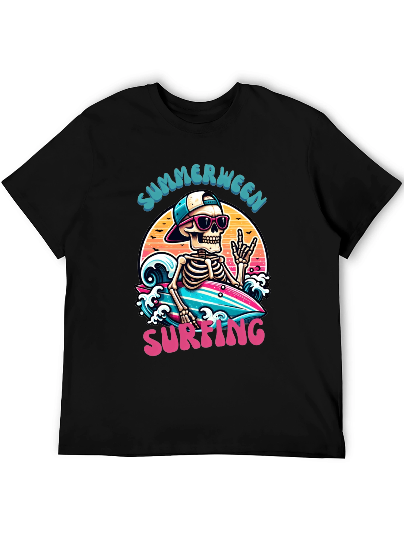 Summerween Skeleton Surfing T-Shirt