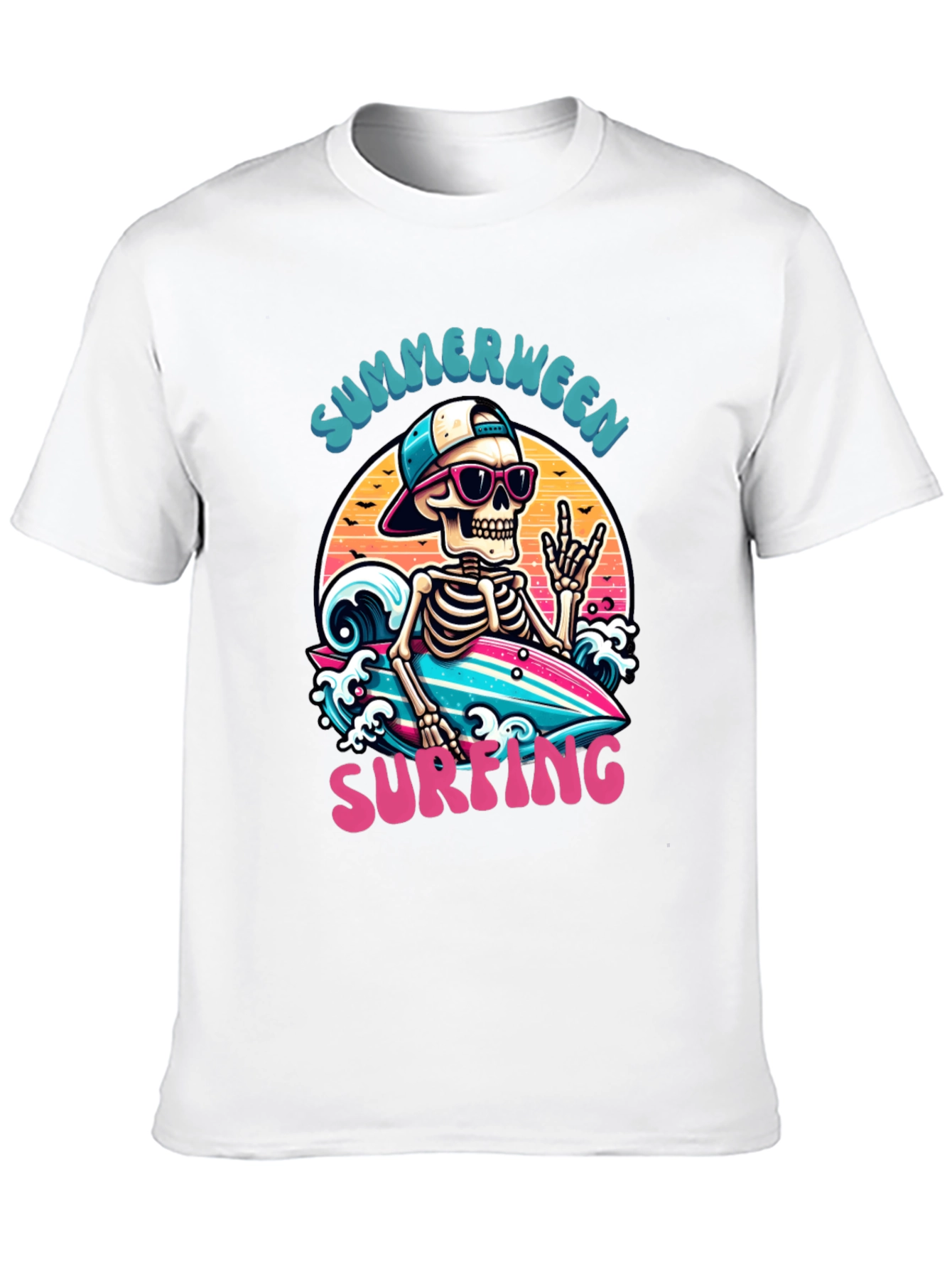 Summerween Skeleton Surfing T-Shirt