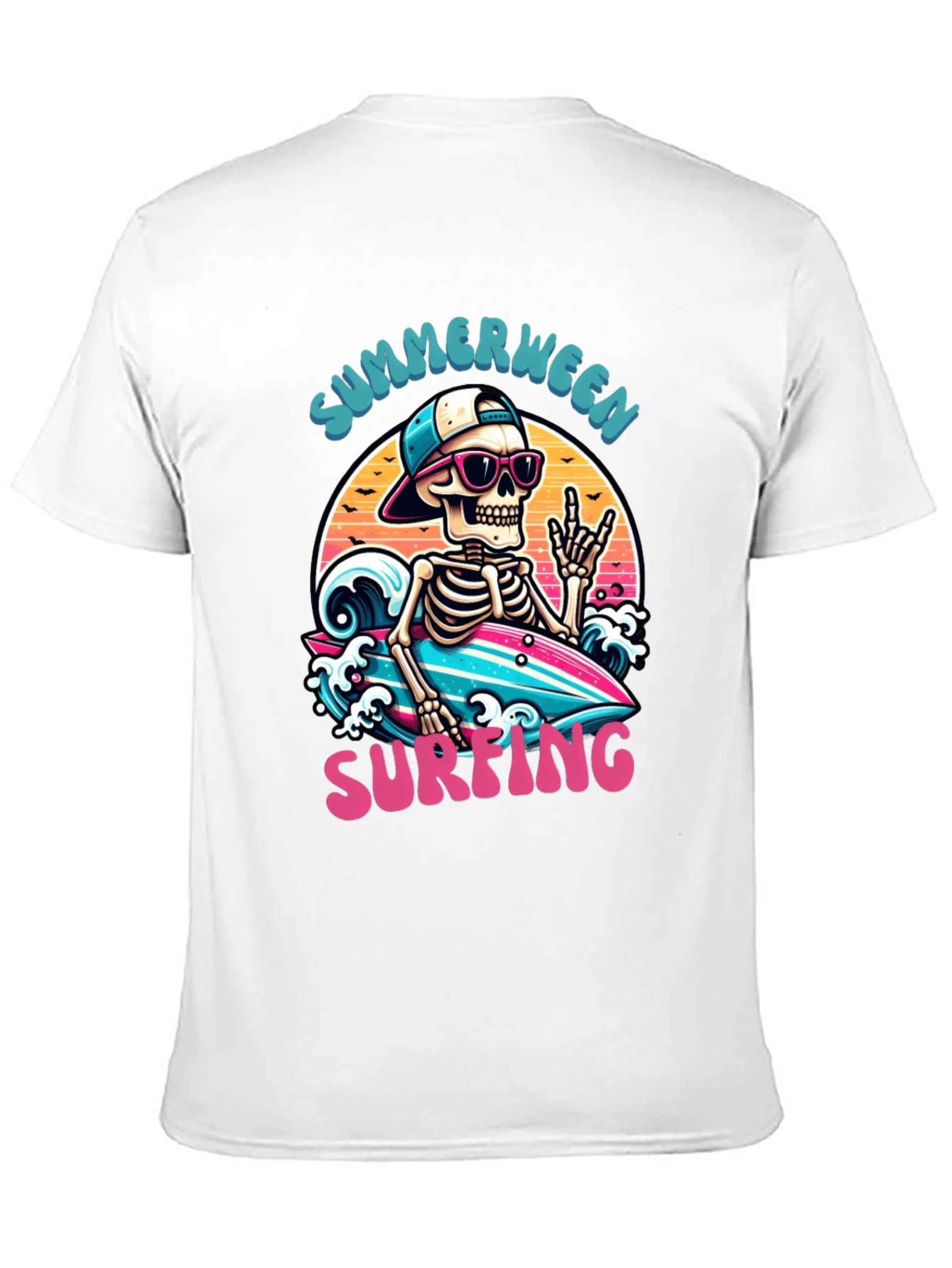 Summerween Skeleton Surfing T-Shirt