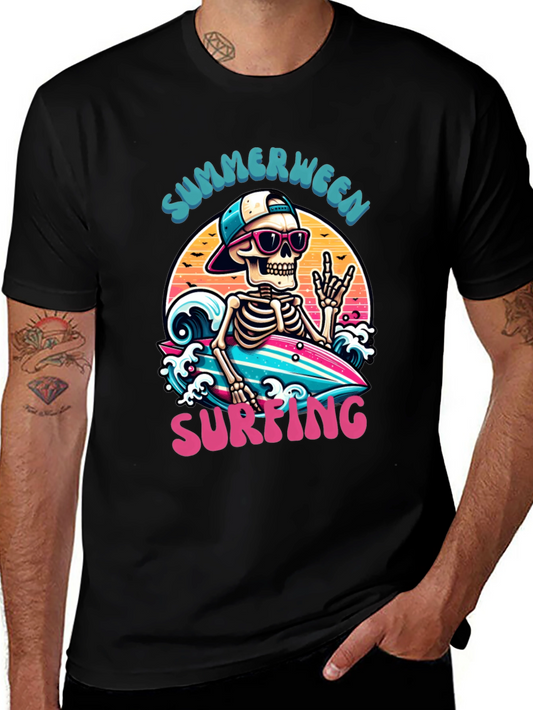 Summerween Skeleton Surfing T-Shirt
