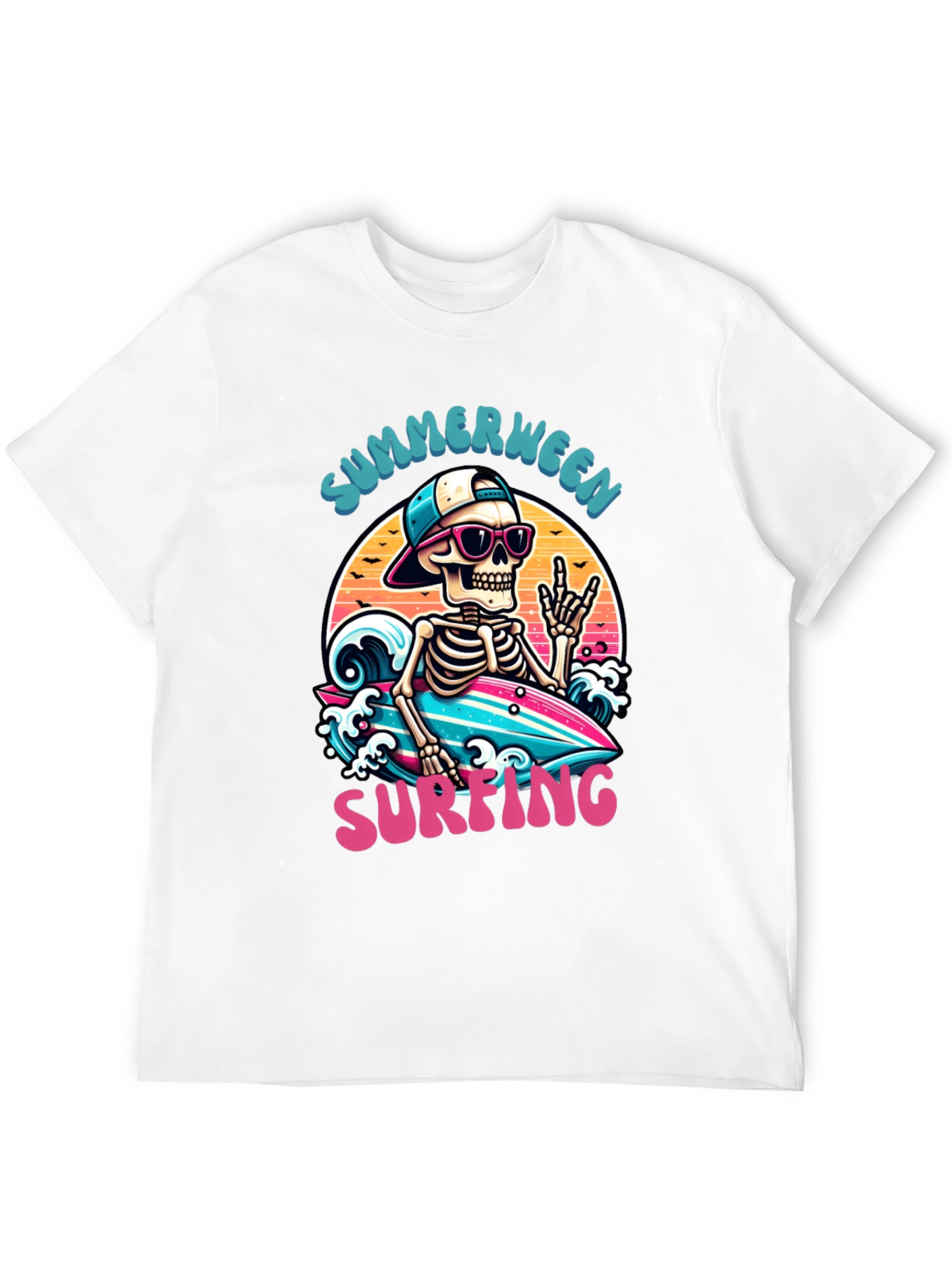 Summerween Skeleton Surfing T-Shirt
