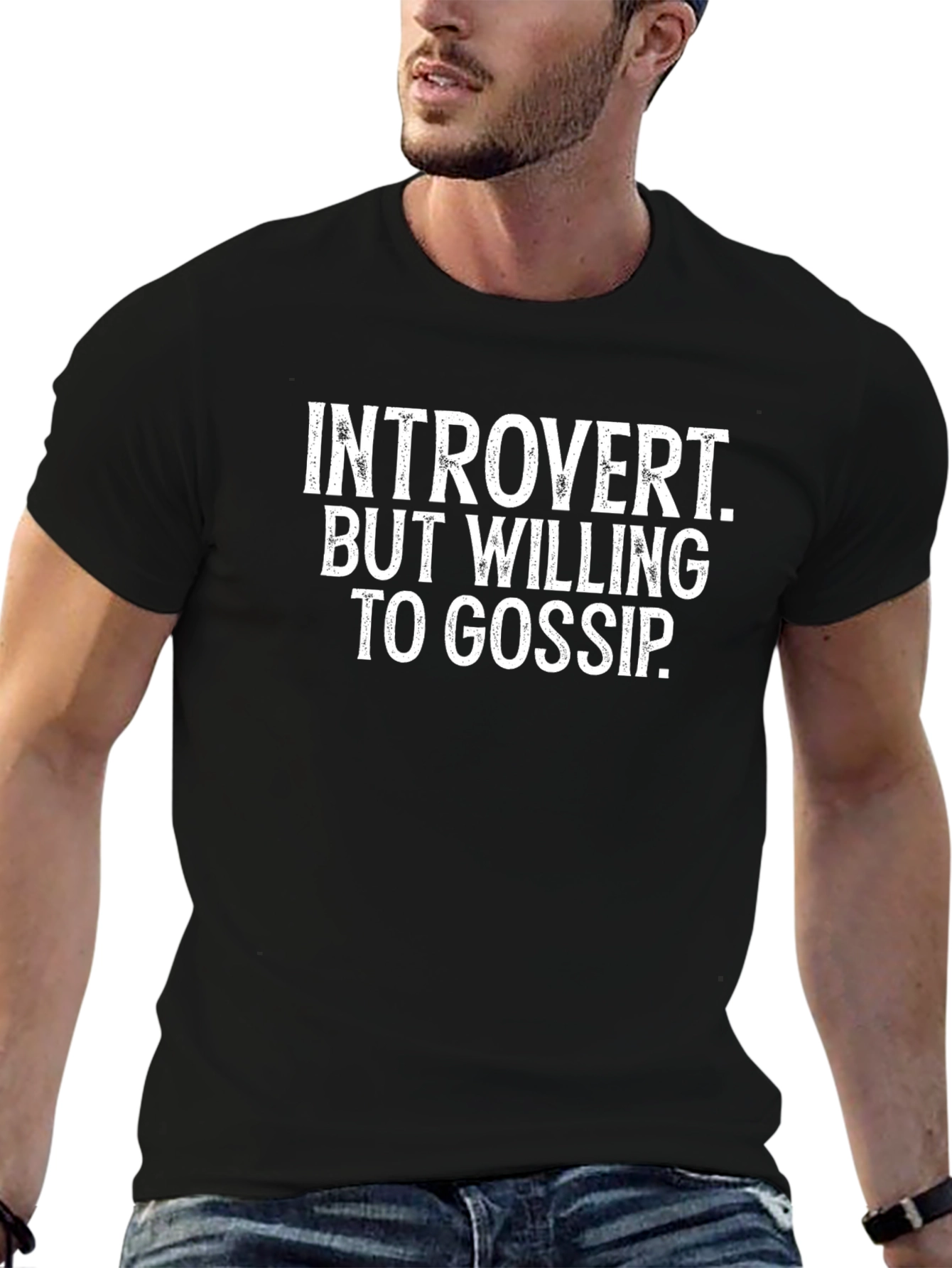 Introvert Willing to Gossip Funny Graphic T-Shirt
