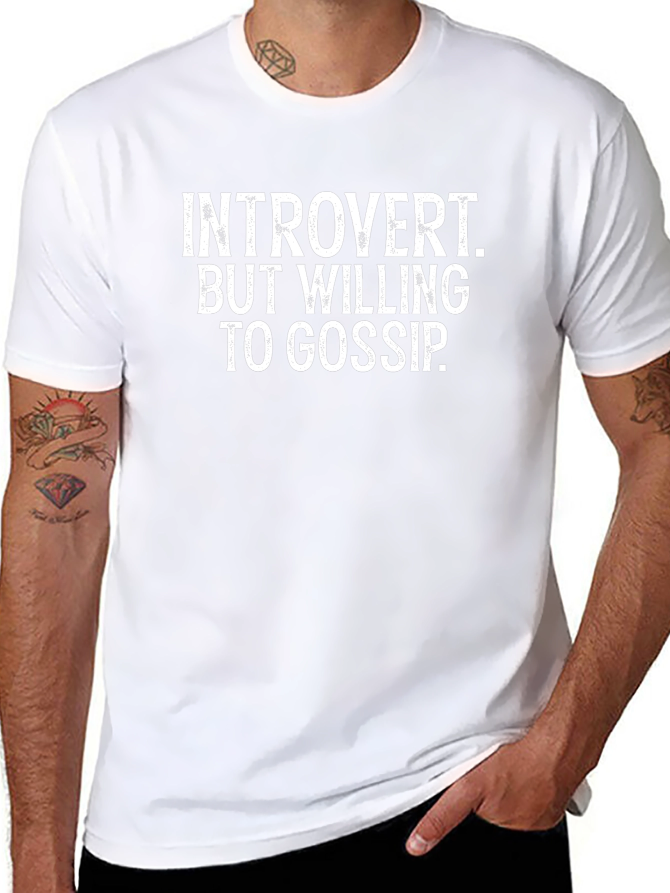 Introvert Willing to Gossip Funny Graphic T-Shirt