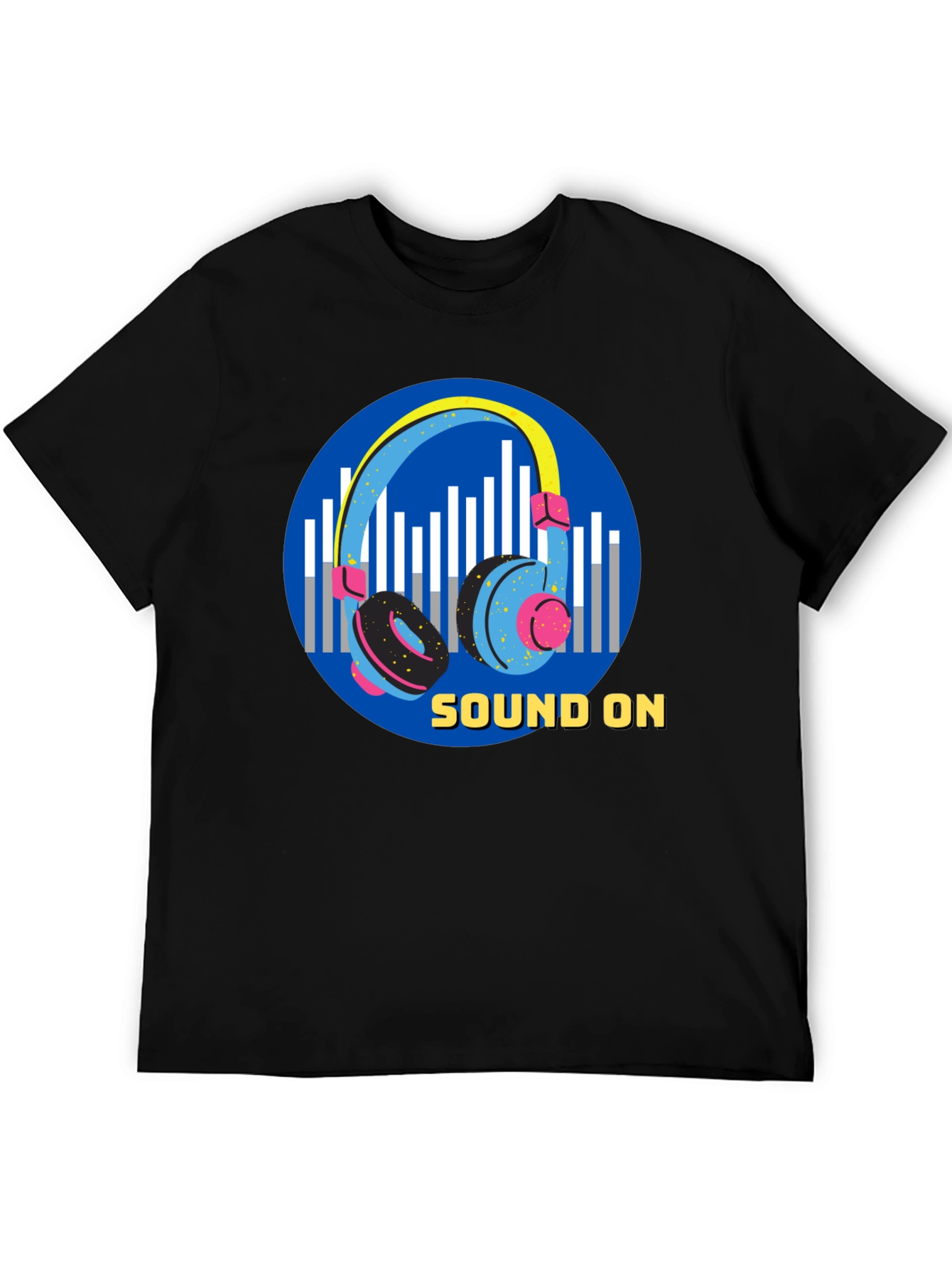 Sound On Graphic Tee - Black Cotton T-Shirt