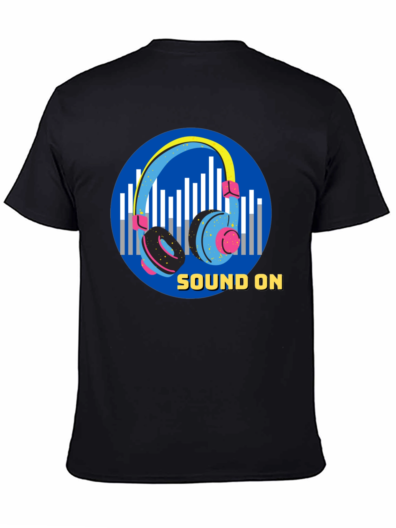 Sound On Graphic Tee - Black Cotton T-Shirt