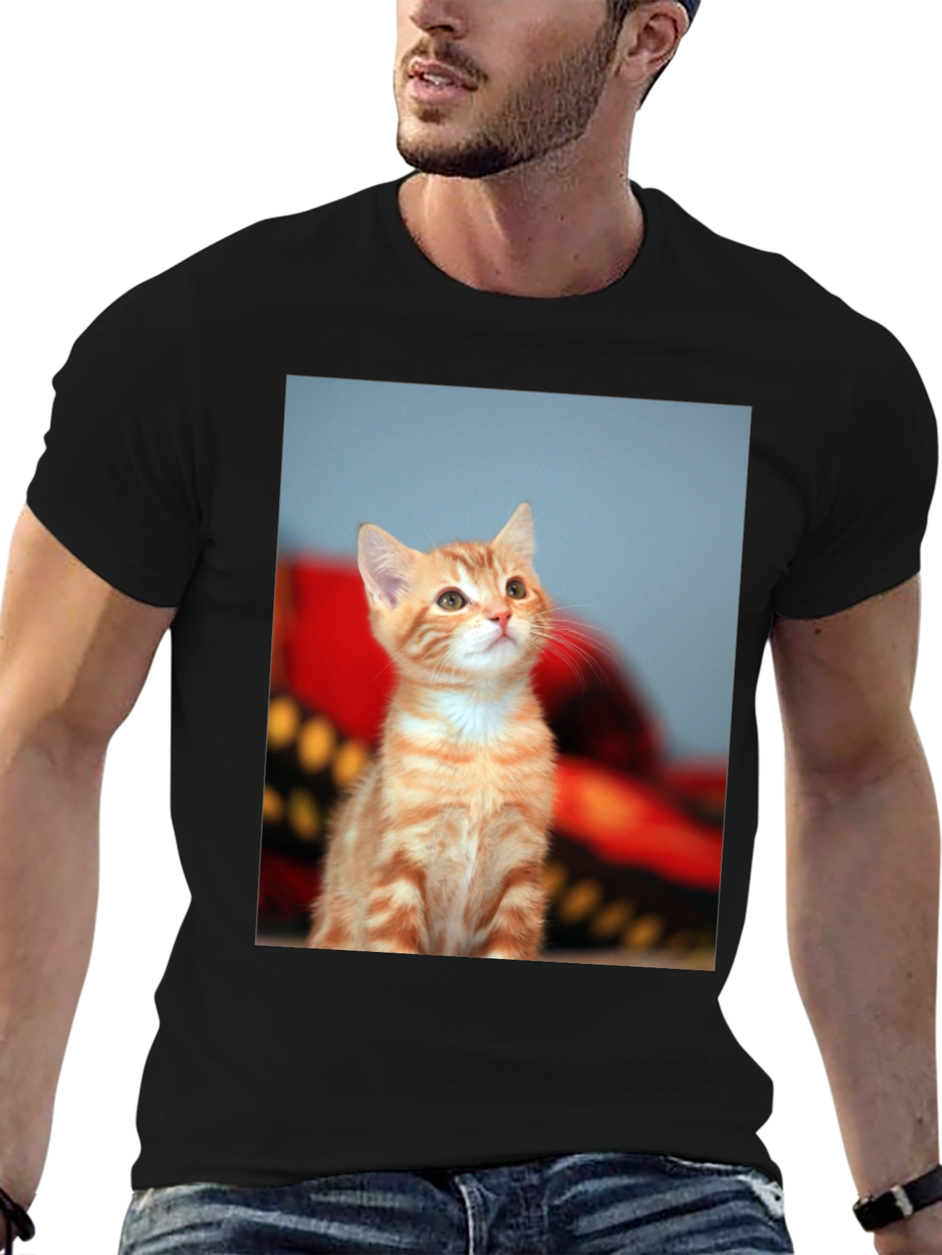 Cute Kitten Graphic Tee - Unisex Black T-Shirt