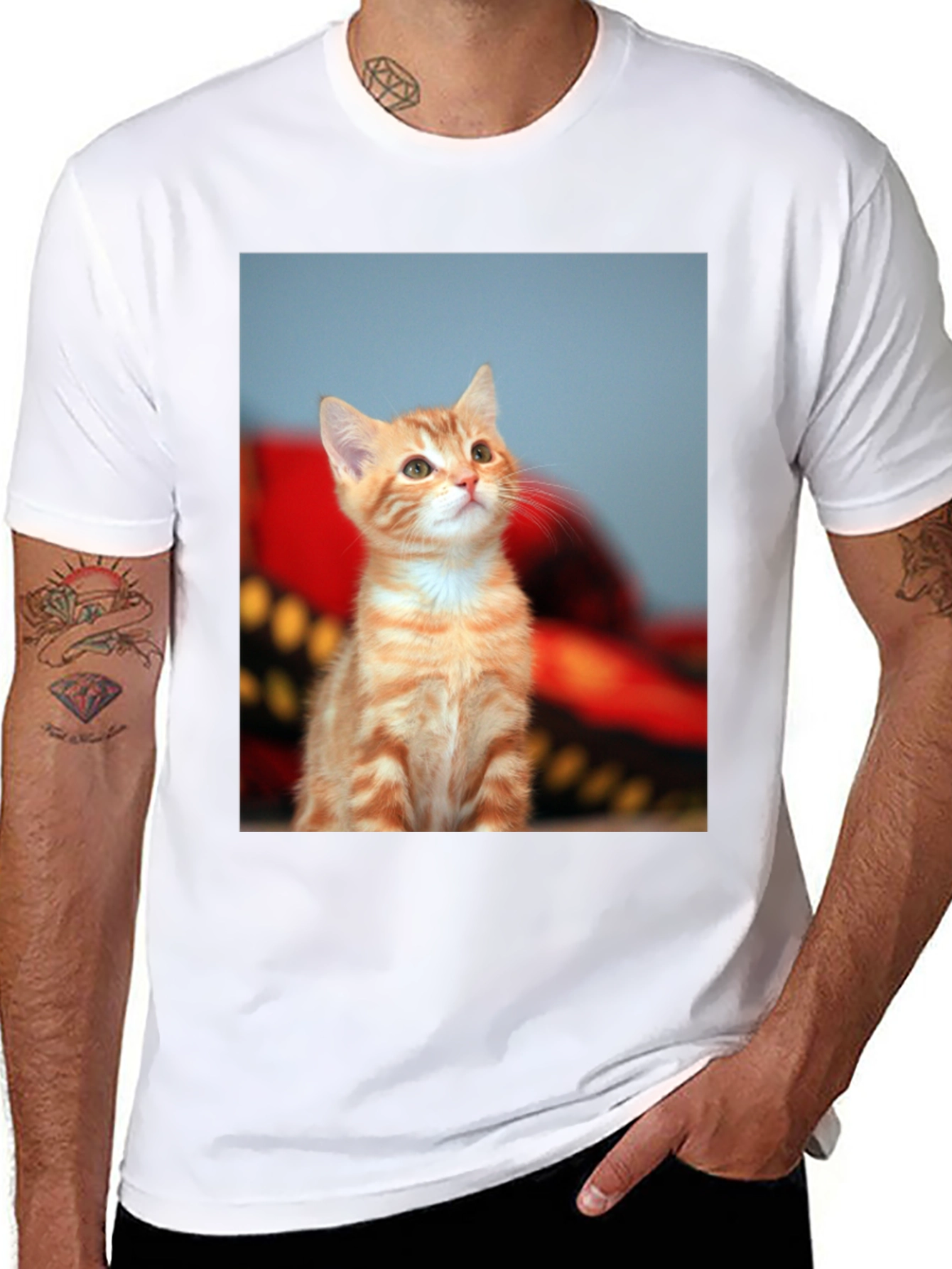 Cute Kitten Graphic Tee - Unisex Black T-Shirt