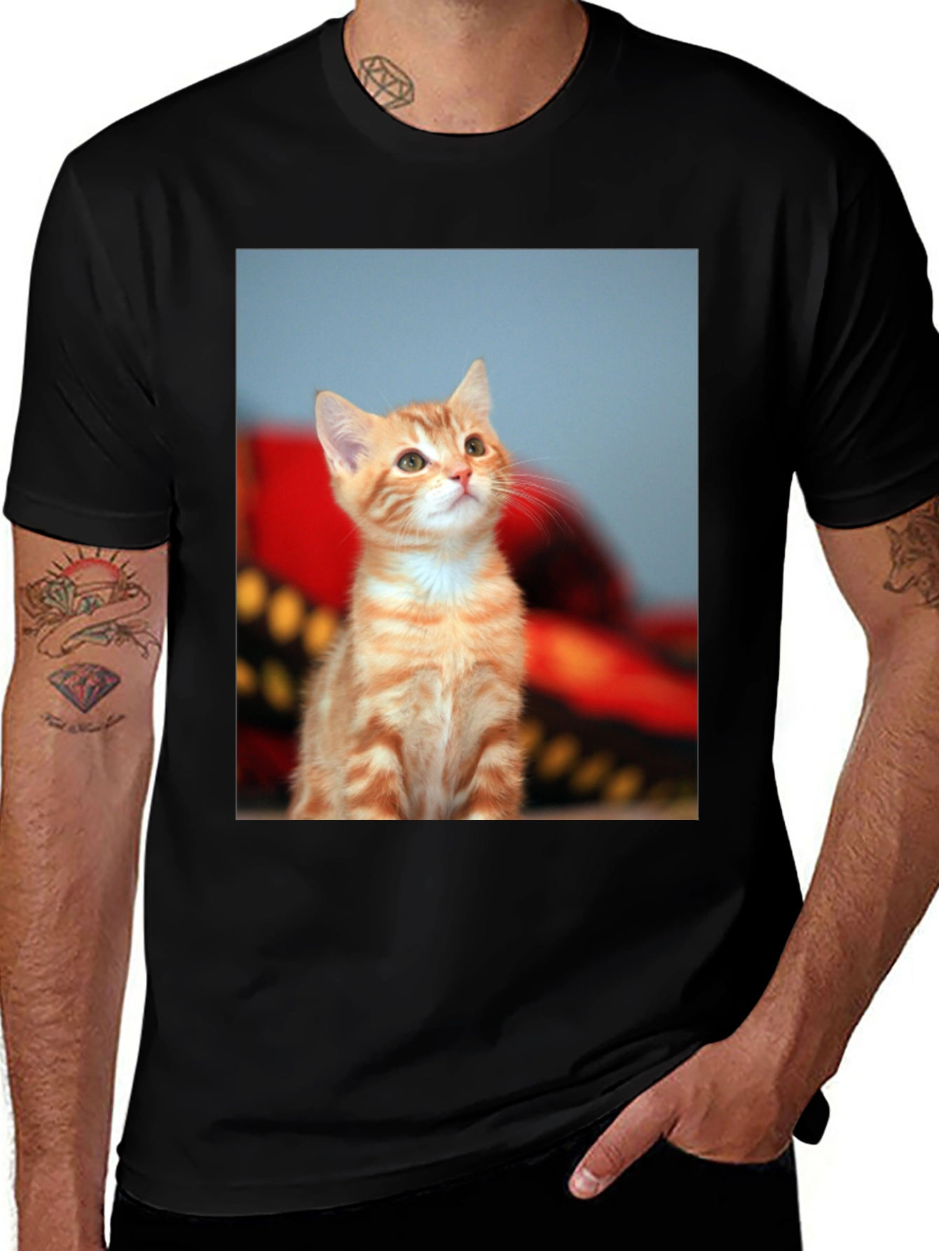 Cute Kitten Graphic Tee - Unisex Black T-Shirt