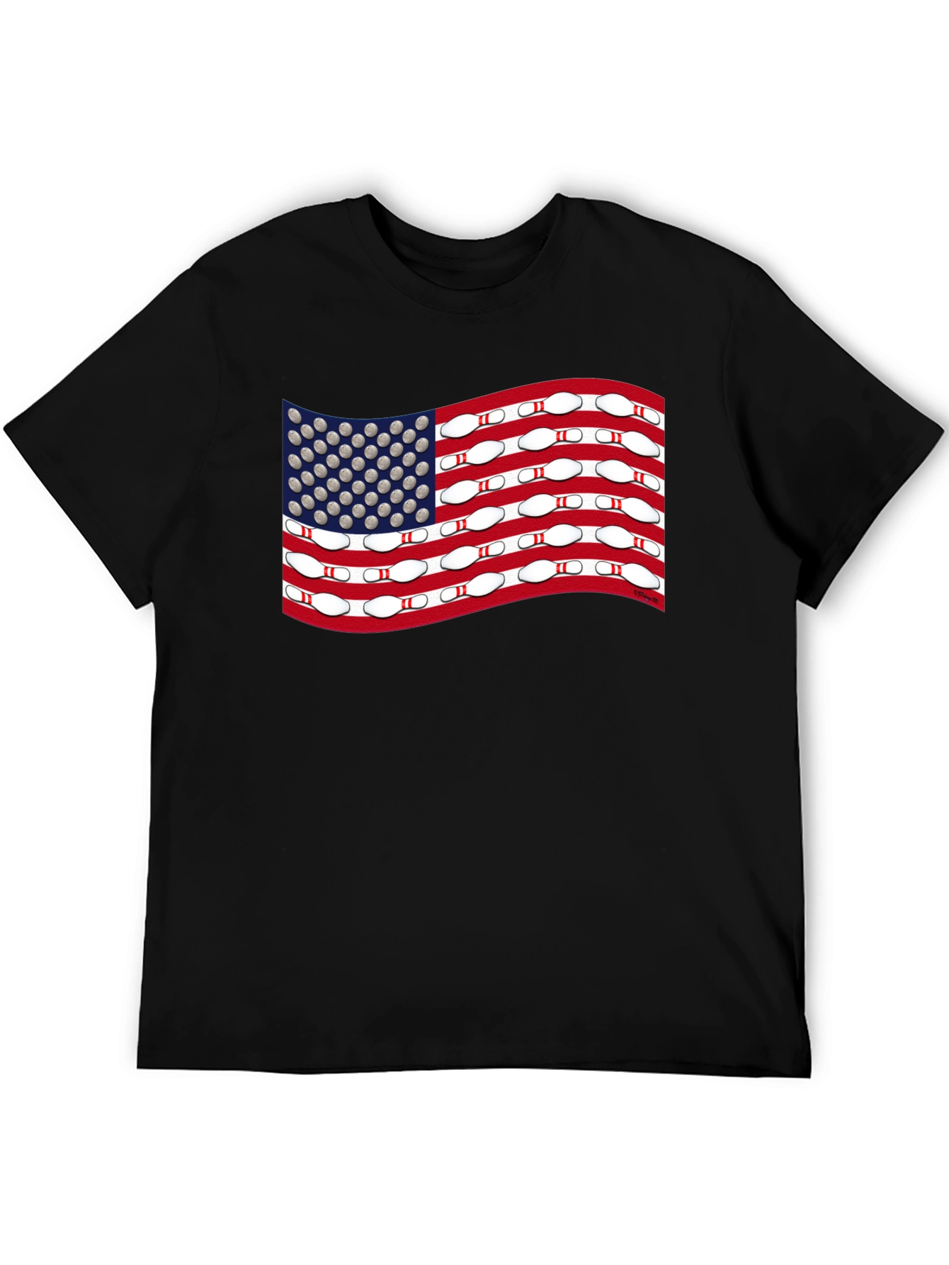 Bowling USA Flag T-Shirt - Patriotic Design