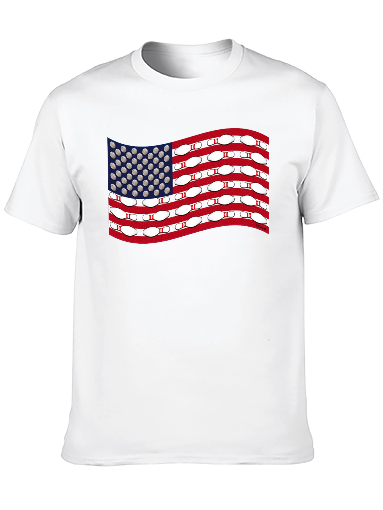 Bowling USA Flag T-Shirt - Patriotic Design