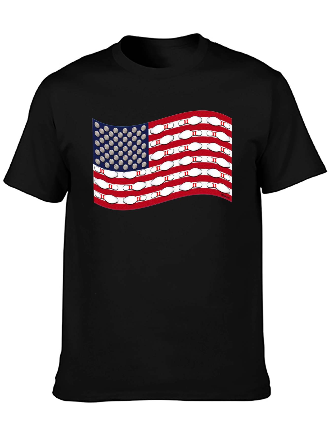 Bowling USA Flag T-Shirt - Patriotic Design