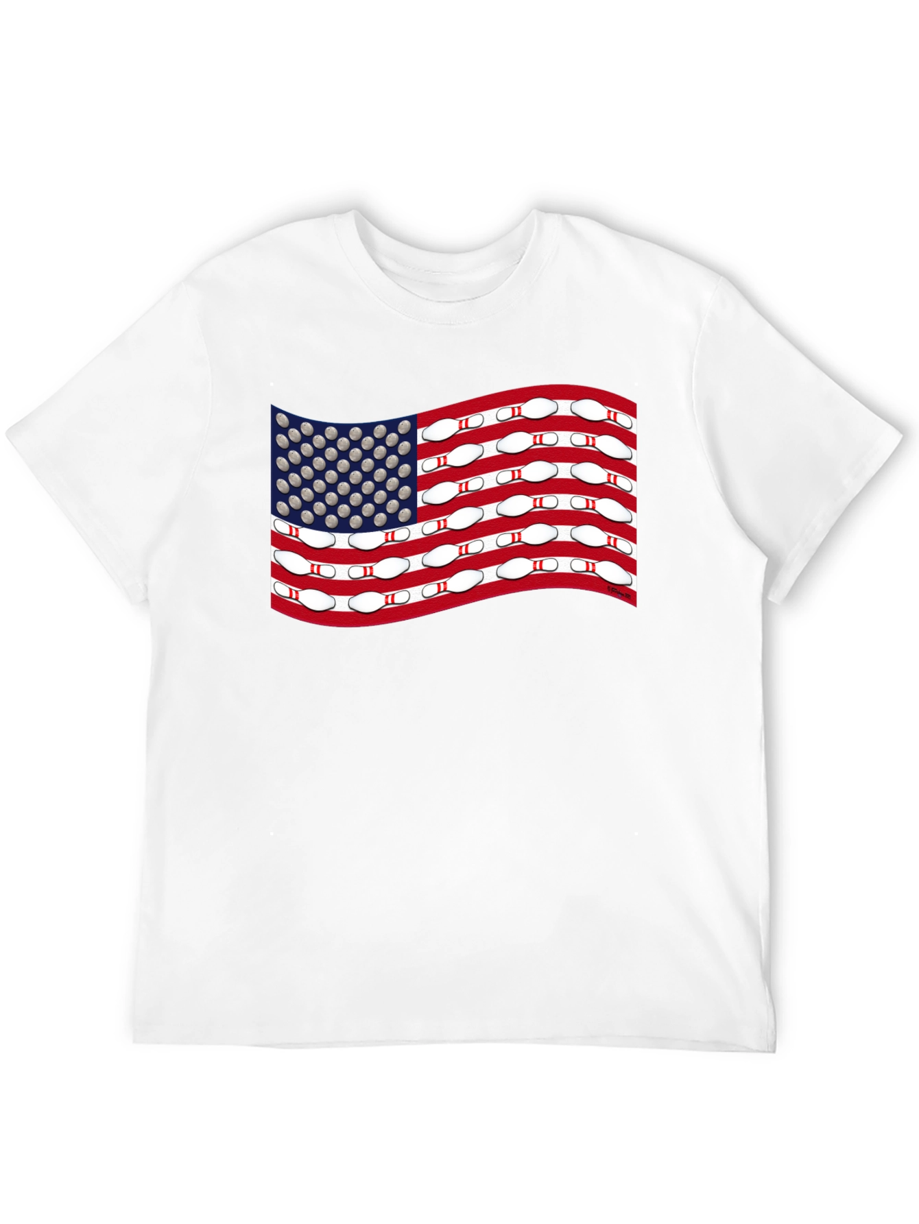 Bowling USA Flag T-Shirt - Patriotic Design