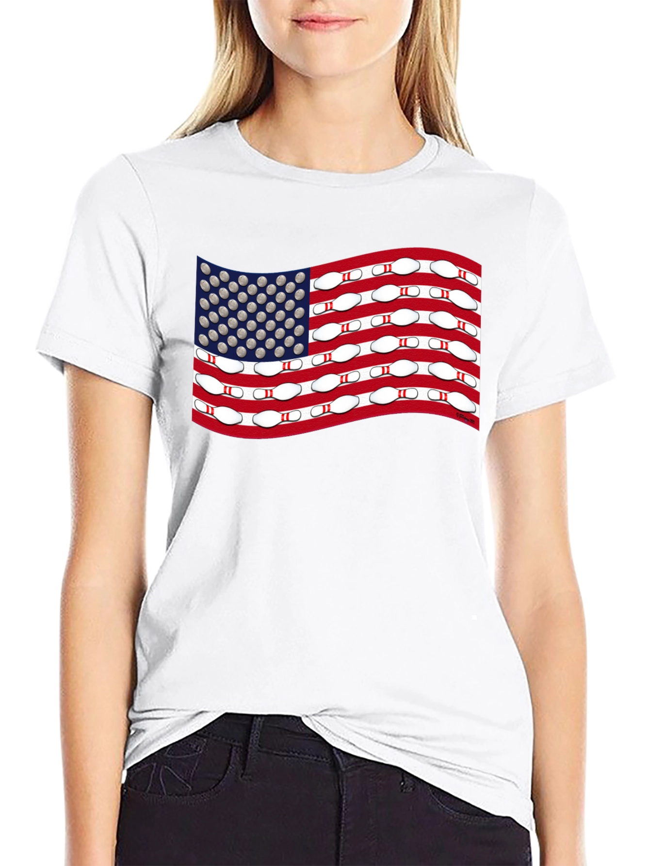 Bowling USA Flag T-Shirt - Patriotic Design