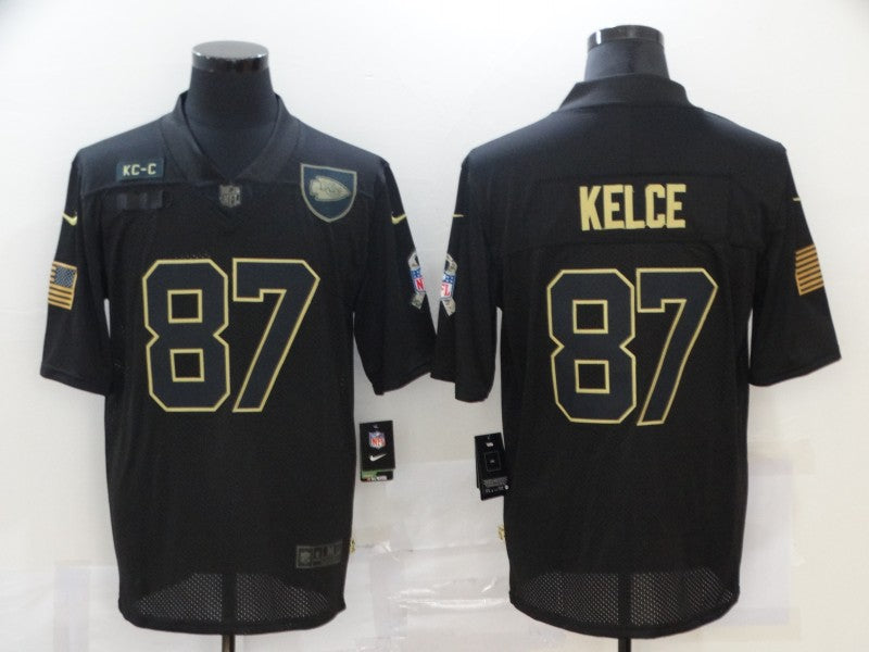 Men's Kansas City Chiefs #87 Travis Kelce Black Game Player Jerseys