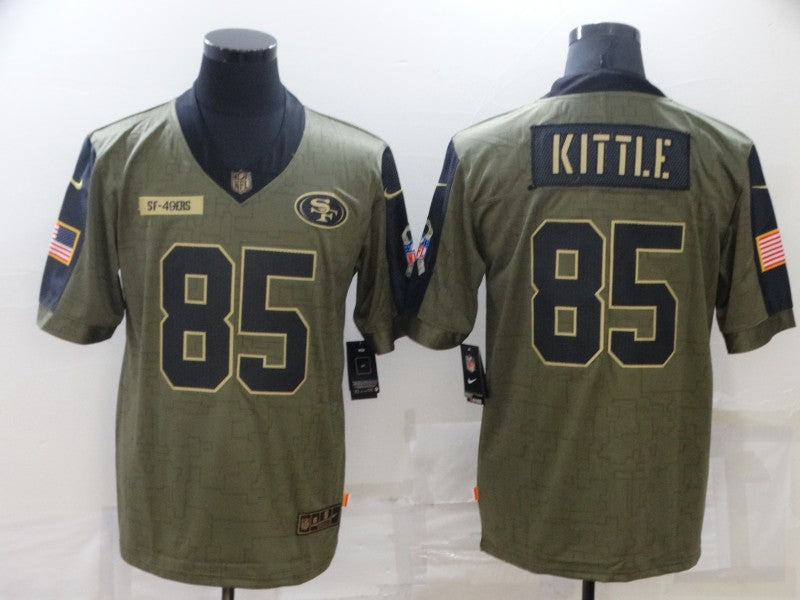 Men's San Francisco 49ers George Kittle #85 Brown Player Game Jerseys