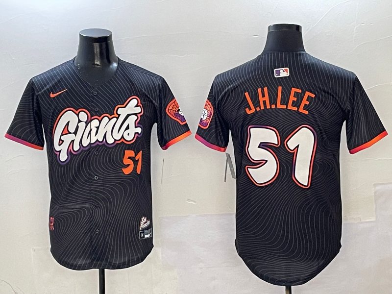 Men's San Francisco Giants Jung Hoo Lee #51 Black 2025 City Connect Limited Player Jerseys