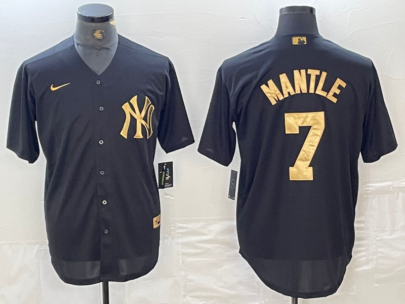 Men's New York Yankees Mickey Mantle #7 Black Limited Player Jerseys
