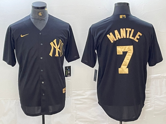 Men's New York Yankees Mickey Mantle #7 Black Limited Player Jerseys
