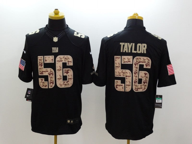 Men's New York Giants Lawrence Taylor #56 Black Game Player Jerseys