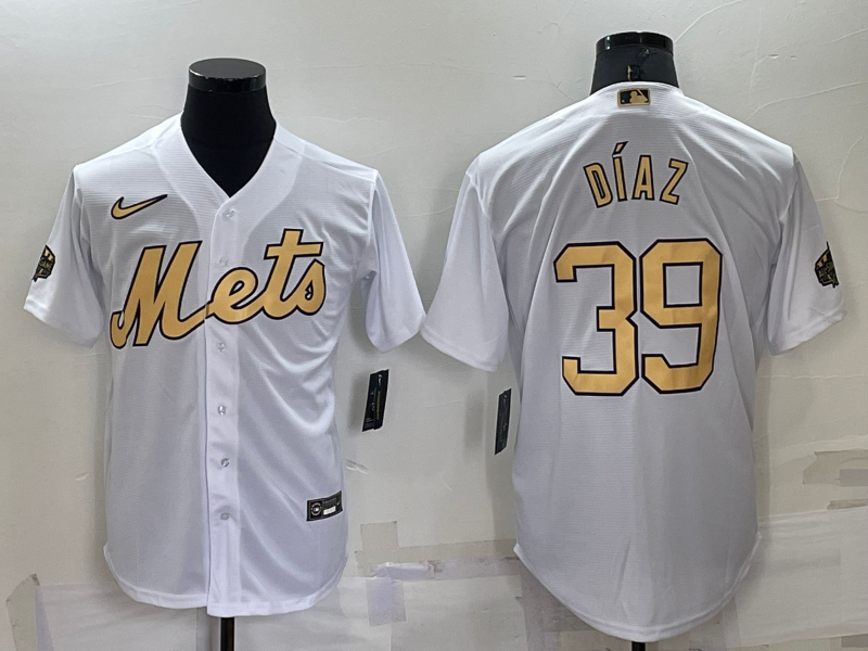 Men's New York Mets Edwin Diaz #39 White Replica Player Jerseys