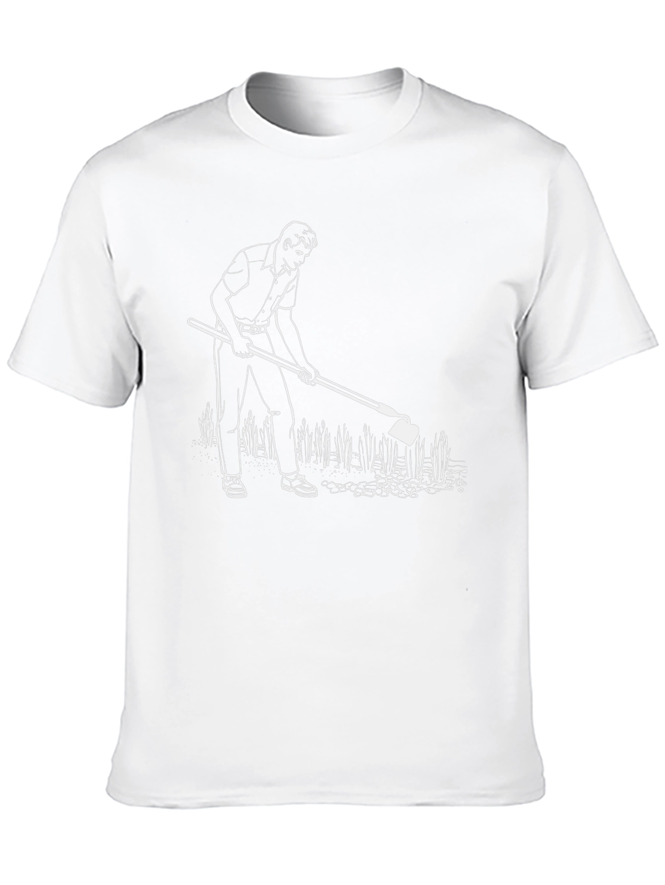Mens Black T-Shirt with Gardening Graphic