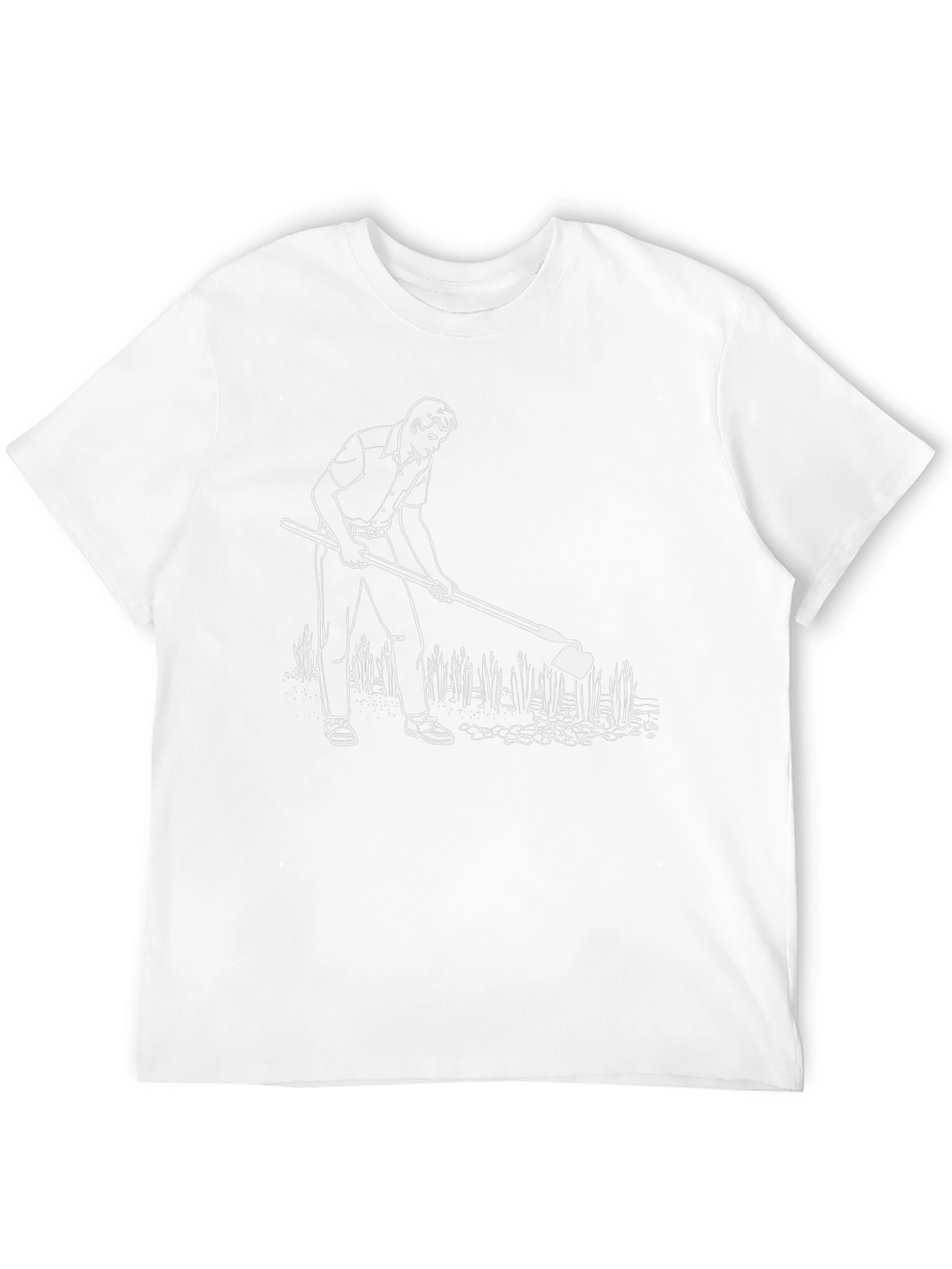 Mens Black T-Shirt with Gardening Graphic