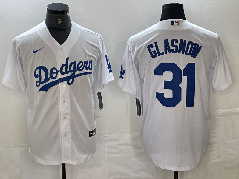 Men's Los Angeles Dodgers Tyler Glasnow #31 White Replica Player Jerseys