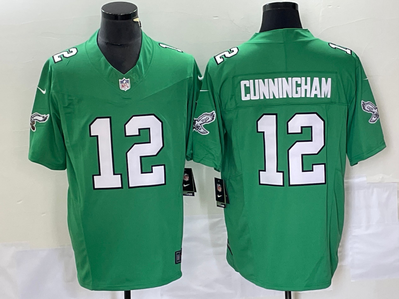 Men's Philadelphia Eagles Randall Cunningham #12 Kelly Green Game Jerseys