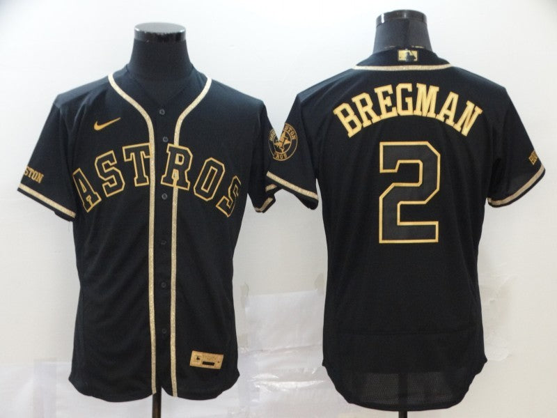 Men's Houston Astros Alex Bregman #2 Black Stitched Jerseys