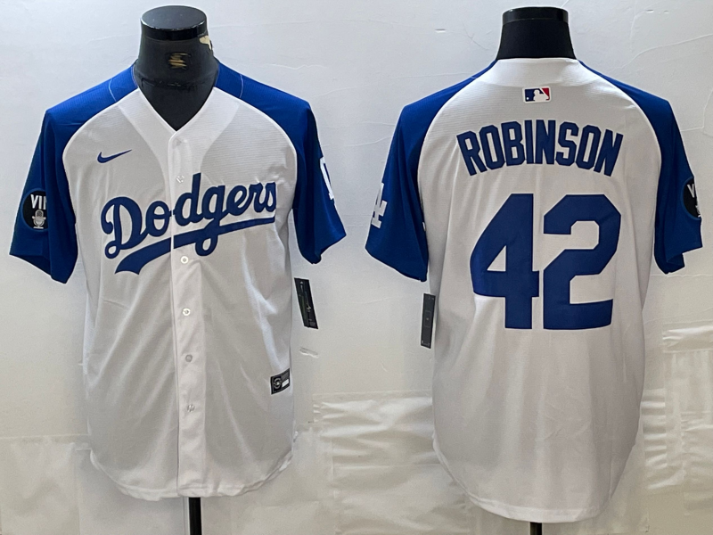 Men's Los Angeles Dodgers Jackie Robinson #42 White Limited Jerseys