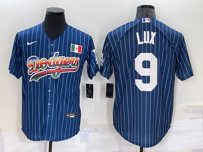 Men's Los Angeles Dodgers Gavin Lux #9 Blue Stitched Jerseys