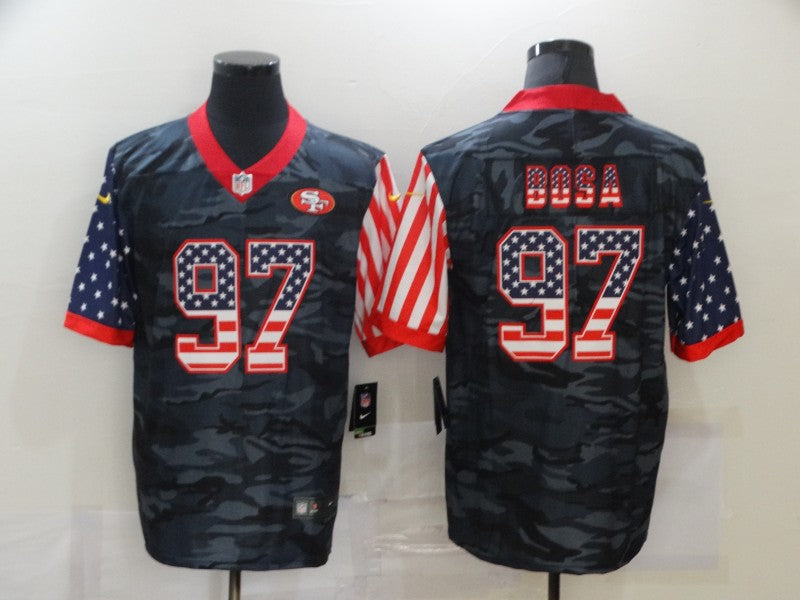 Men's San Francisco 49ers Nick Bosa #97 Gray Camouflage Game Player Jerseys