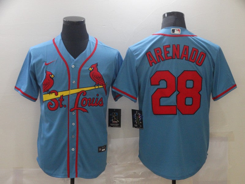 Men's St. Louis Cardinals Nolan Arenado #28 Blue Replica Baseball Jerseys