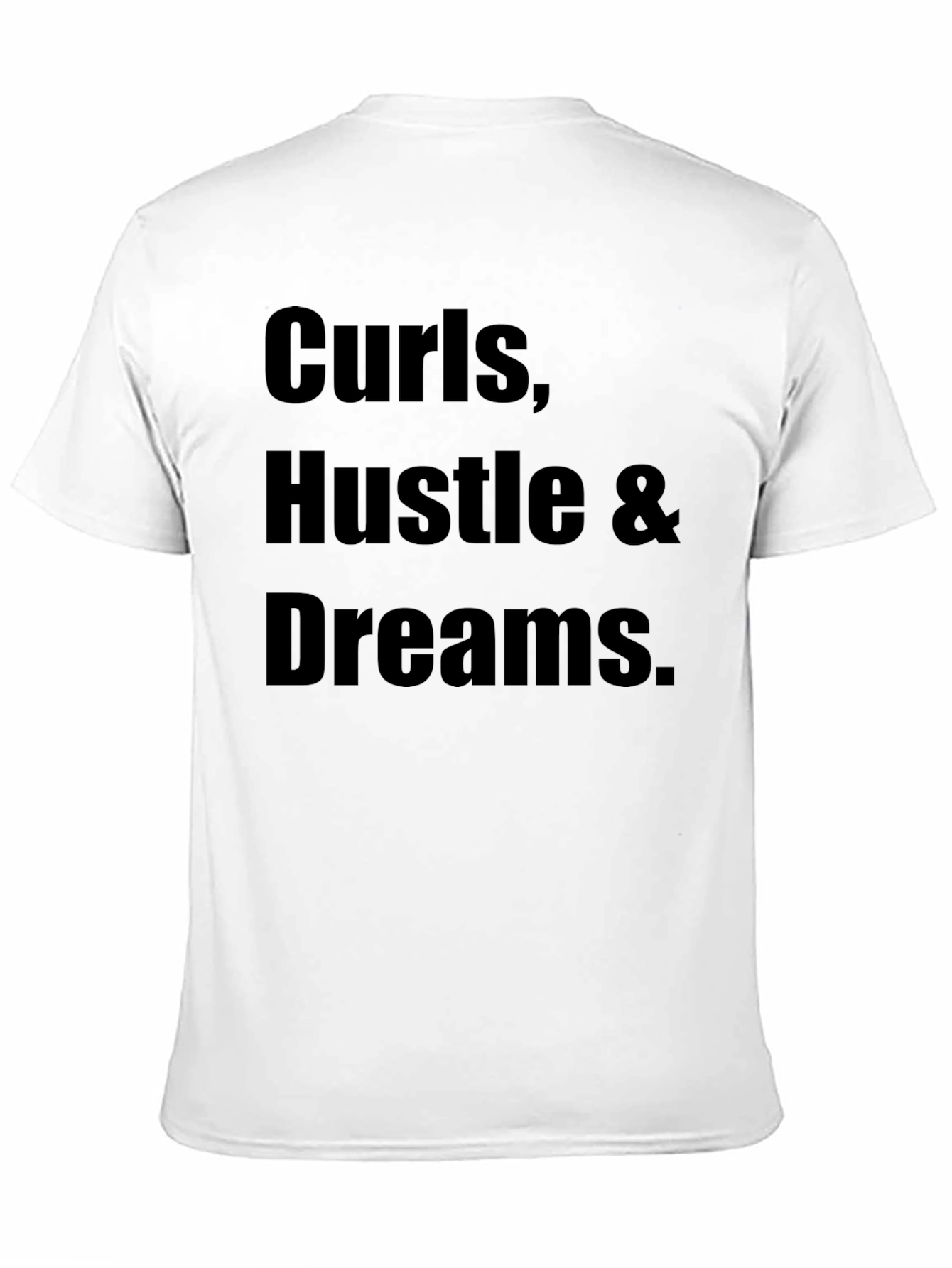 Curls Hustle Dreams Black Graphic Tee