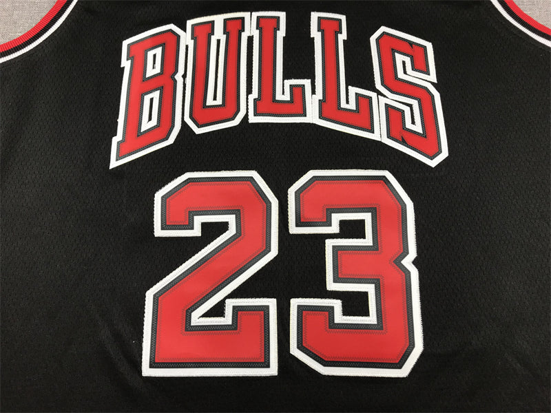 Men's Chicago Bulls Michael Jordan #23 Black Authentic Player Jerseys