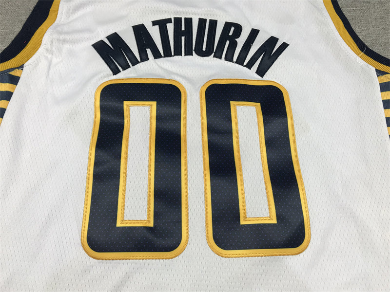 Men's Indiana Pacers Bennedict Mathurin #00 White 2022/23 Swingman Jerseys - Association Edition
