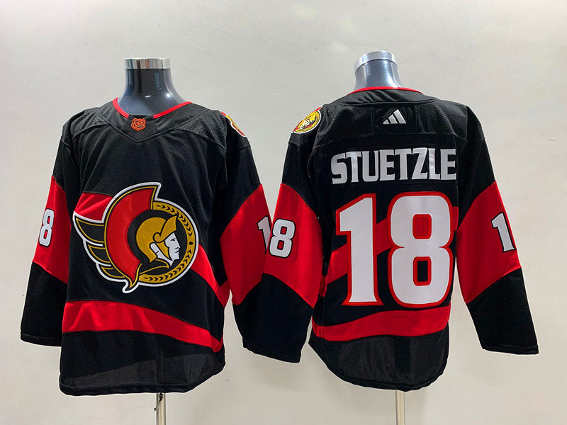 Men's Ottawa Senators Tim Stutzle #18 Black Player Game Jerseys