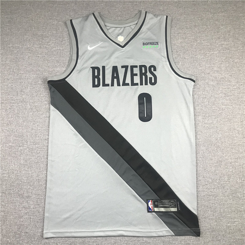 Men's Portland Trail Blazers Damian Lillard #0 NBA Gray Swingman Jerseys