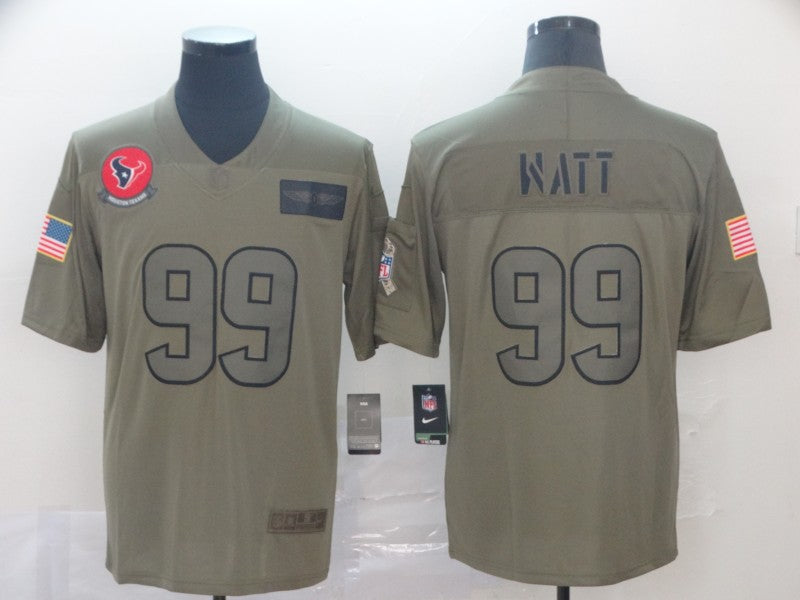 Men's Houston Texans J.J. Watt #99 Brown Game Jerseys
