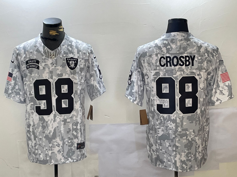 Men's Las Vegas Raiders Maxx Crosby #98 Arctic Camo 2024 Salute to Service Limited Jerseys