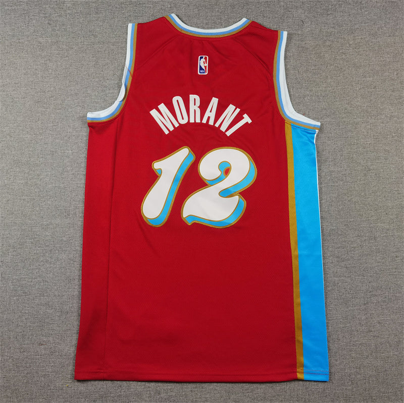 Men's Memphis Grizzlies Ja Morant #12 Red 2024/25 Swingman Player Jerseys - City Edition
