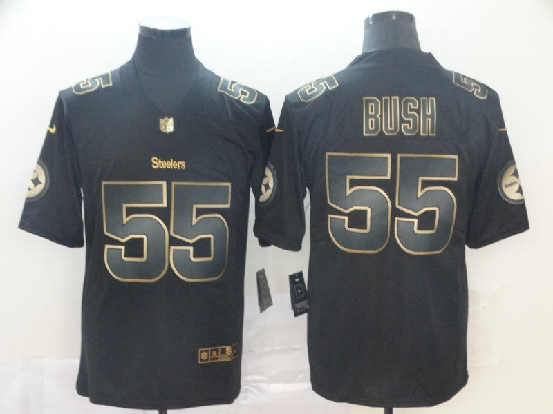 Men's Pittsburgh Steelers Devon Bush Jr. #55 Black Game Player Jerseys