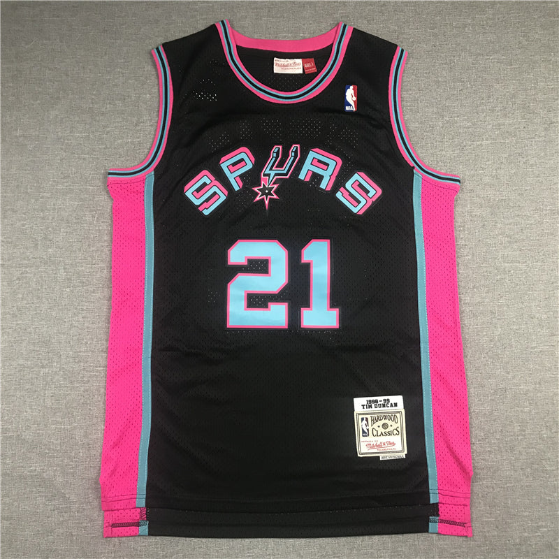Men's San Antonio Spurs Tim Duncan Black 1998/99 Classics Swingman Player Jerseys